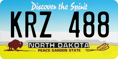 ND license plate KRZ488