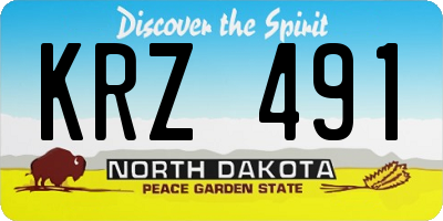 ND license plate KRZ491