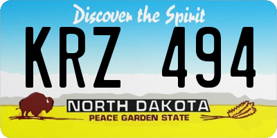 ND license plate KRZ494