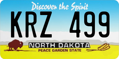 ND license plate KRZ499