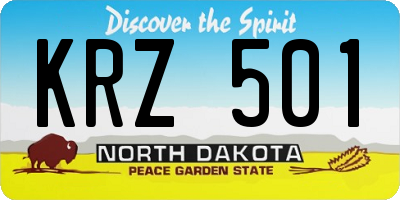 ND license plate KRZ501