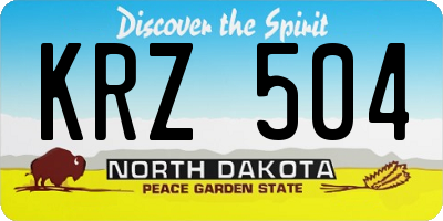ND license plate KRZ504