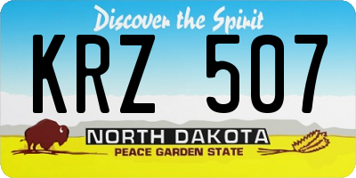ND license plate KRZ507