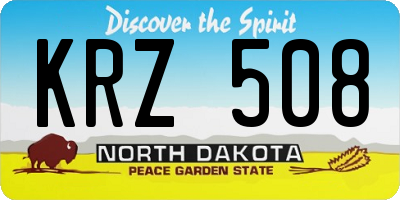 ND license plate KRZ508