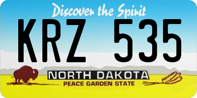 ND license plate KRZ535