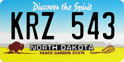 ND license plate KRZ543
