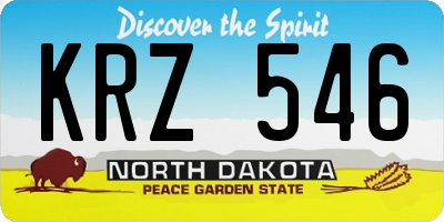ND license plate KRZ546