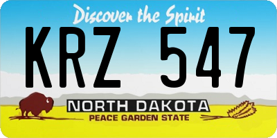 ND license plate KRZ547