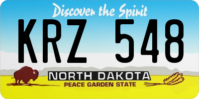 ND license plate KRZ548