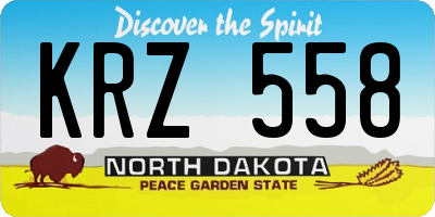 ND license plate KRZ558