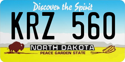 ND license plate KRZ560