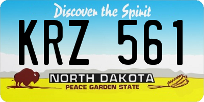 ND license plate KRZ561