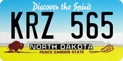 ND license plate KRZ565