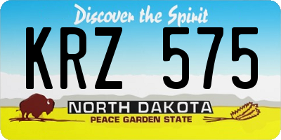 ND license plate KRZ575