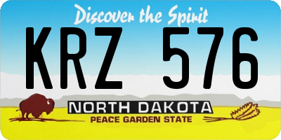 ND license plate KRZ576