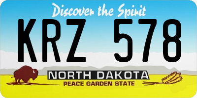ND license plate KRZ578