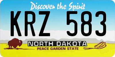 ND license plate KRZ583