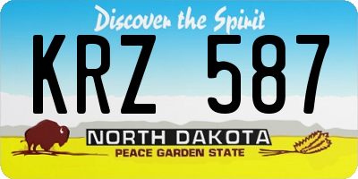 ND license plate KRZ587
