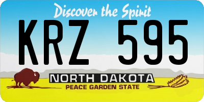 ND license plate KRZ595