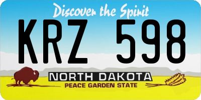 ND license plate KRZ598