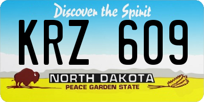 ND license plate KRZ609