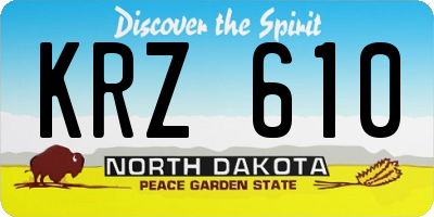 ND license plate KRZ610