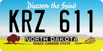 ND license plate KRZ611