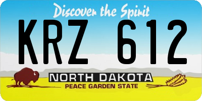 ND license plate KRZ612