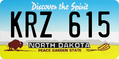 ND license plate KRZ615