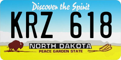 ND license plate KRZ618