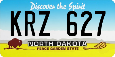 ND license plate KRZ627
