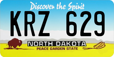 ND license plate KRZ629