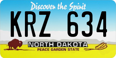 ND license plate KRZ634