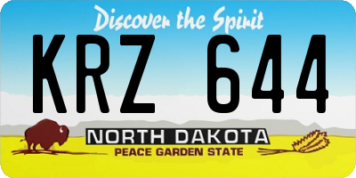 ND license plate KRZ644