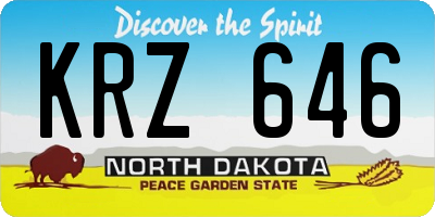 ND license plate KRZ646