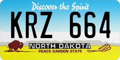 ND license plate KRZ664