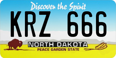 ND license plate KRZ666