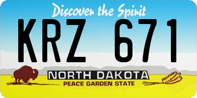 ND license plate KRZ671