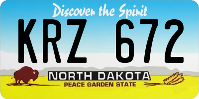 ND license plate KRZ672