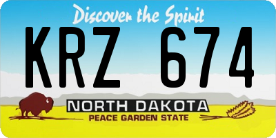 ND license plate KRZ674