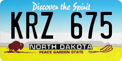 ND license plate KRZ675