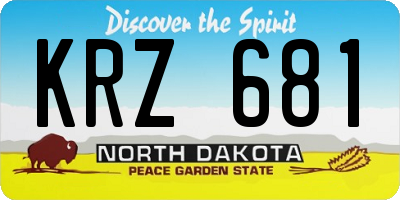 ND license plate KRZ681