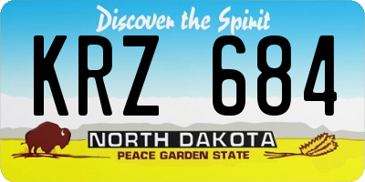 ND license plate KRZ684
