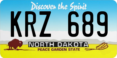 ND license plate KRZ689