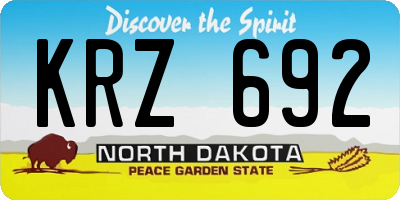 ND license plate KRZ692