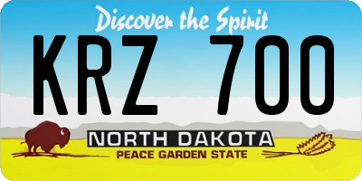 ND license plate KRZ700