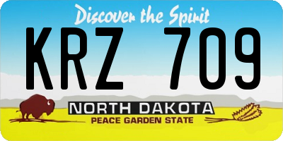 ND license plate KRZ709