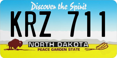 ND license plate KRZ711