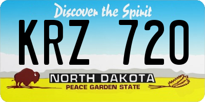 ND license plate KRZ720