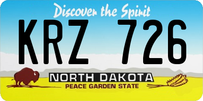 ND license plate KRZ726
